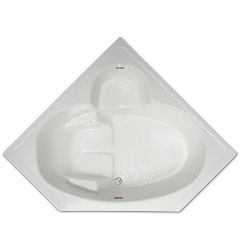 4.48 ft. Corner Drop-In Non-Whirlpool Bathtub in White - Super Arbor