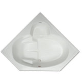 4.48 ft. Corner Drop-In Non-Whirlpool Bathtub in White - Super Arbor