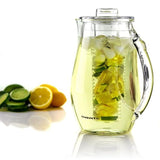 84 fl. oz. Clear Pitcher with Removable Fruit Infuser Rod and Ice Rod, Non-Slip Handle, Drip-Free Spout
