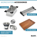 Apron-Front Stainless Steel 36 in. 16-Gauge Workstation 50/50 Double Bowl Farmhouse Kitchen Sink - Super Arbor