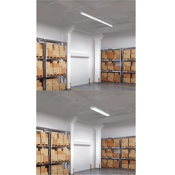 8 ft. (Two 4 ft.) 440-Watt Equivalent Integrated LED White Commercial Strip Light Fixture High Output 11000 Lumens 4000K