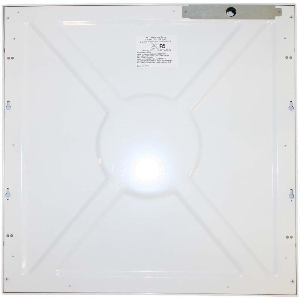 2 ft. x 2 ft. White Edge-Lit 52-Watt 6500K Integrated LED Troffer Flat Panel Flushmount - Super Arbor