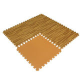 Greatmats Wood Grain Reversible Dark Wood/Tan 24 in. x 24 in. x 0.5 in. Foam Interlocking Floor Tile (Case of 25)