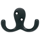 1-13/16 in. Matte Black Double Wall Hook (4-Pack)