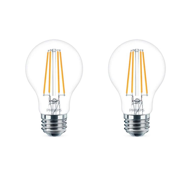 Philips 40-Watt Equivalent A19 Dimmable Energy Saving Clear Glass Indoor/Outdoor LED Light Bulb Daylight (5000K) (4-Pack)