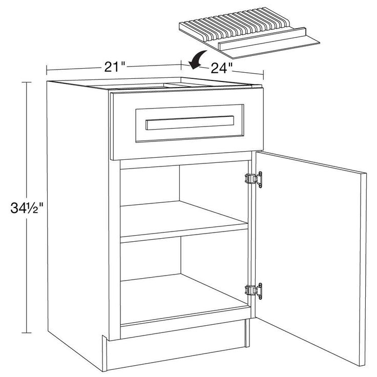 Home Decorators Collection Grayson 21 in. W x 24 in. D x 34.5 in. H Assembled Plywood Base Kitchen Cabinet in Pacific White with Knife Block RH