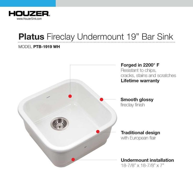 Platus Undermount Fireclay 19 in. Single Bowl Bar Sink in White with Square Basin
