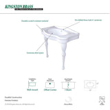 Kingston Brass Console Table and Pedestal Legs Combo with 4 in. Centers in White