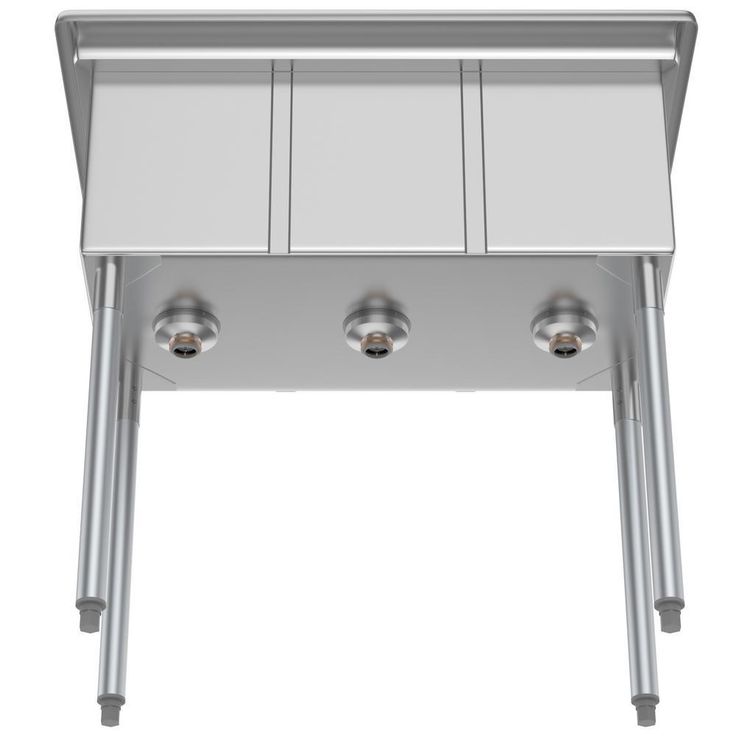 Freestanding Stainless Steel 36 in. 2-Hole Triple Bowl Commercial Kitchen Sink
