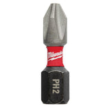 #2 Philips Shockwave 1 in. Impact Duty Steel Insert Bits (15-Pack)