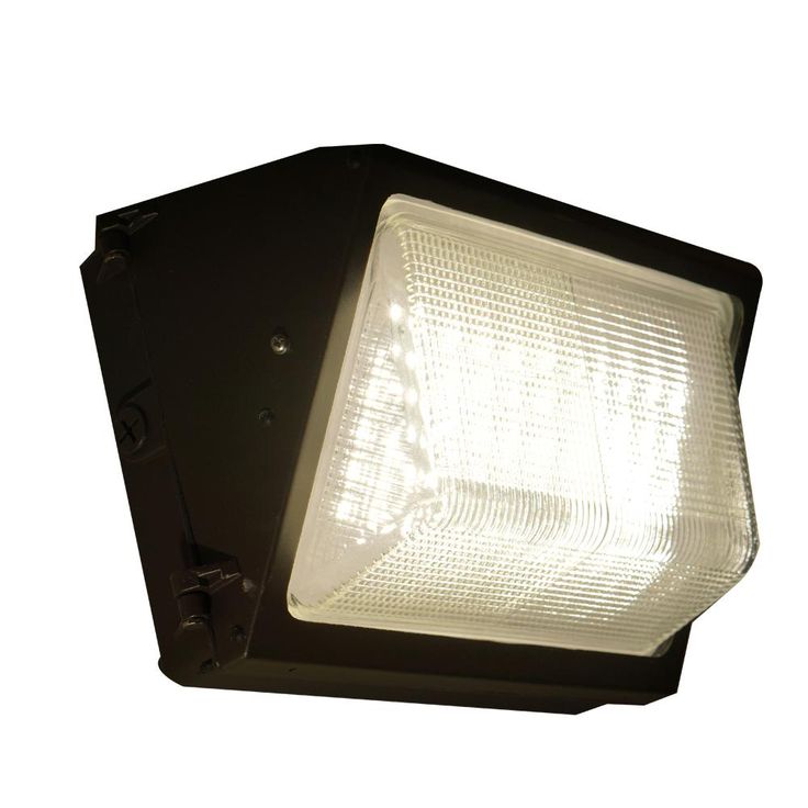 Falcon 50-Watt Bronze Outdoor Integrated LED Wall Pack Light with Integrated Photocell Surge Protector Dimming