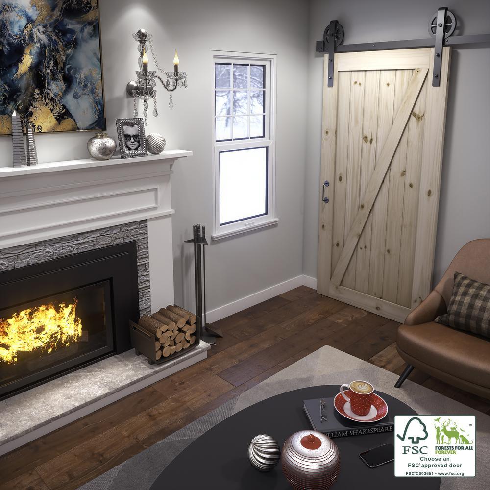 42 in. x 96 in. Z-Shape Knotty Pine Interior Barn Door Slab - Super Arbor