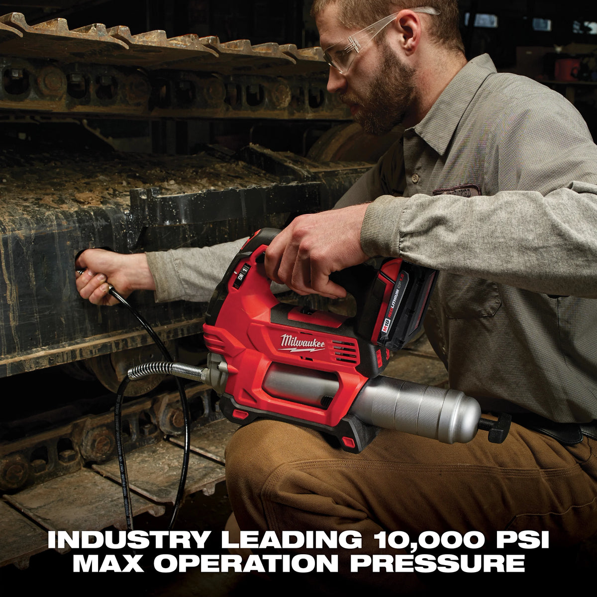 Milwaukee M18 18-Volt Lithium-Ion Cordless 2-Speed Grease Gun Kit with Two HIGH OUTPUT XC 6.0Ah Batteries