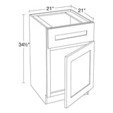 Home Decorators Collection Newport Blue Painted Plywood Shaker Assembled Sink Base Kitchen Cabinet Soft Close 21 in W x 21 in D x 34.5 in H
