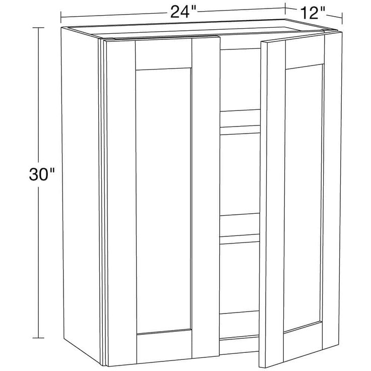 Home Decorators Collection Washington Vesper White Plywood Shaker Assembled Wall Kitchen Cabinet Soft Close 24 in W x 12 in D x 30 in H