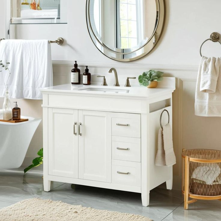 Home Decorators Collection Ashburn 36-inch Bathroom Vanity Cabinet in White