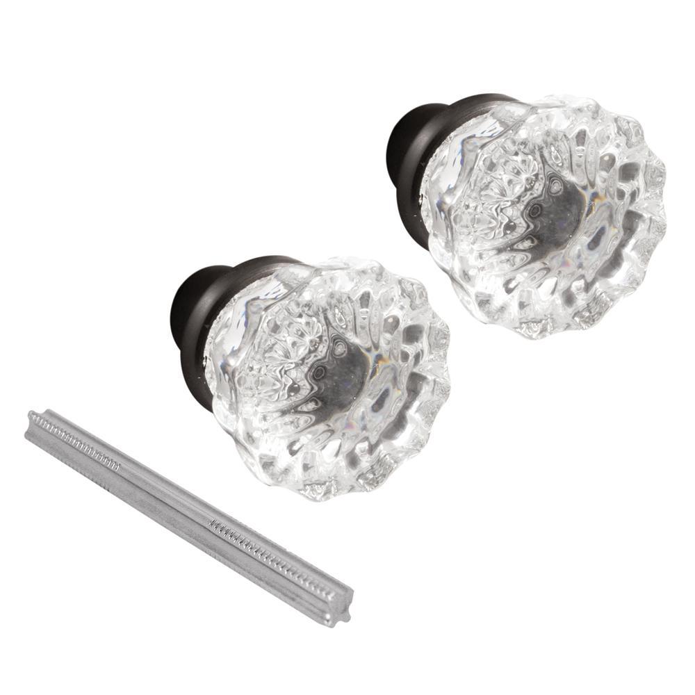 ss Door Knobs with Classic Bronze Finished Bases, 2 in. Outside Diameter, Indoor Use - Super Arbor