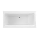 Terra 70 in. Acrylic Double Slipper Flatbottom Non-Whirlpool Center Drain Bathtub in White - Super Arbor