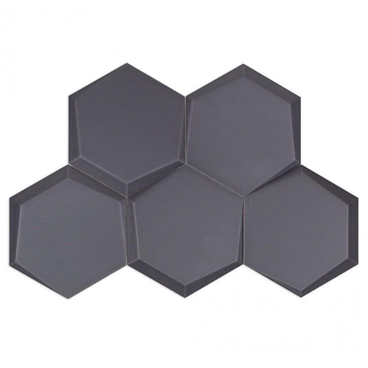 Magen Leveled-Hex Dark Gray Matte Ceramic Hexagon Tile
