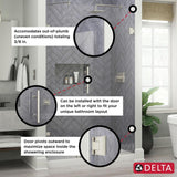 Ametrine 48 in. x 76 in. Heavy Frameless Hinge Shower Door in Brushed Nickel with 5/16 in. (8 mm) Clear Glass - Super Arbor