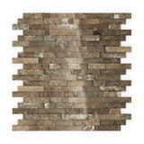 Inoxia SpeedTiles Bengal Brown 11.77 in. x 11.57 in. x 8 mm Stone Self-Adhesive Wall Mosaic Tile (11.4 sq. ft. / case) - Super Arbor