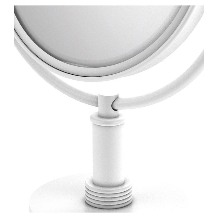 Allied Brass 8-in x 15-in Matte White Double-Sided Magnifying Countertop Vanity Mirror