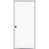 24 in. x 80 in. Premium Flush Primed White Left-Hand Outswing Steel Prehung Front Door with 4-9/16 in. Frame - Super Arbor
