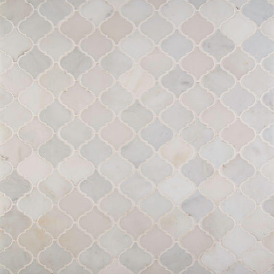 MSI Greecian White Arabesque 12 in. x 12 in. x 10 mm Polished Marble Mosaic Floor and Wall Tile (10 sq. ft./case) - Super Arbor