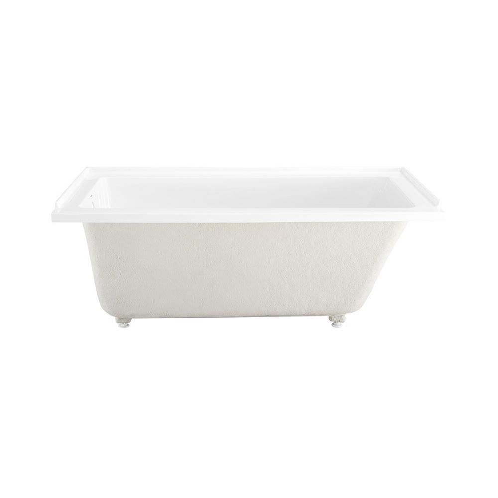 Voltaire 66 x 32 in. Acrylic Left-Hand Drain with Integral Tile Flange Rectangular Drop-in Bathtub in white - Super Arbor