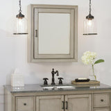 Hazelton 24 in. W x 28 in. H Framed Surface-Mount Bathroom Medicine Cabinet in Antique Grey