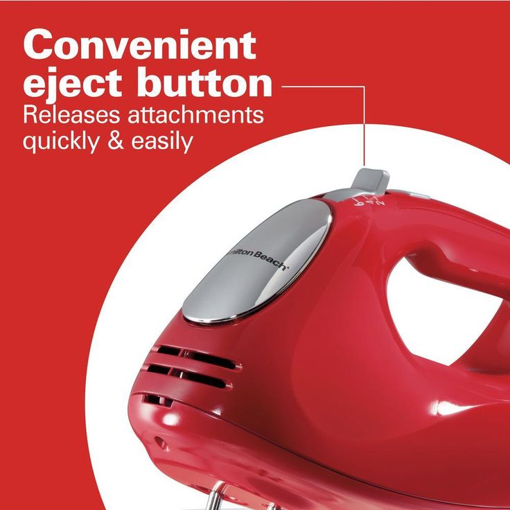 Ensemble 6-Speed Red Hand Mixer with Snap-On Case