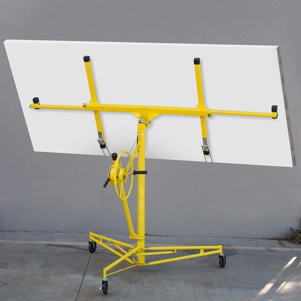 Professional 150 lbs. Drywall and Panel Lifter Rolling Hoist with Caster Wheels - Super Arbor
