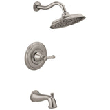 Delta Valdosta with H2Okinetic Technology Spotshield Brushed Nickel 1-Handle Bathtub and Shower Faucet with Valve