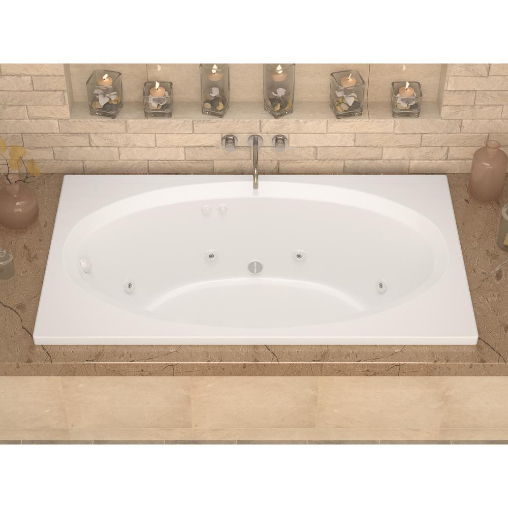 Imperial 7 ft. Rectangular Drop-in Whirlpool Bathtub in White - Super Arbor