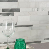 MSI Moderno Blanco Interlocking 12 in. x 18 in. x 8 mm Metal Stone Blend Mesh-Mounted Mosaic Tile (15 sq. ft. / case)