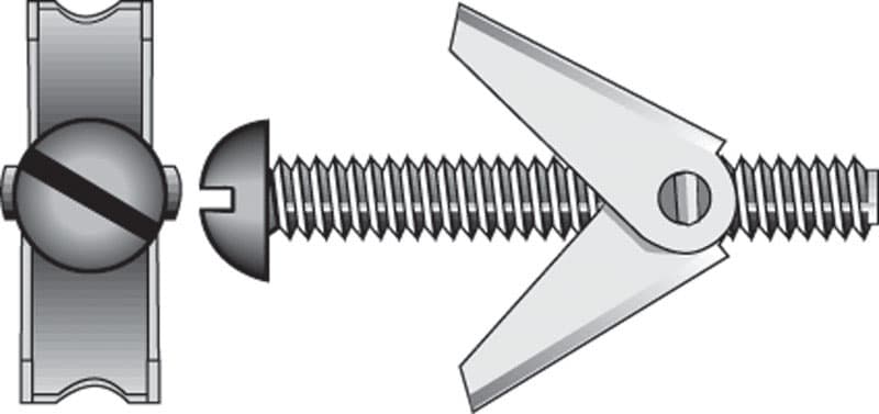 Hillman 1/4 in. Diameter x 4 in. Length Round Steel Toggle Bolt, Zinc-Plated, 5-Pack