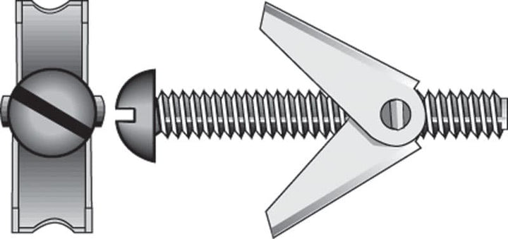 Hillman 1/4 in. Diameter x 4 in. Length Round Steel Toggle Bolt, Zinc-Plated, 5-Pack