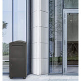 Black Free-Standing Steel Secured Parcel Drop Box - Super Arbor