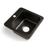 Monarch Hand Hammered Solid Surface Matte Black Baxter Drop-In 15 in. Single Bowl Kitchen Bar Prep Sink