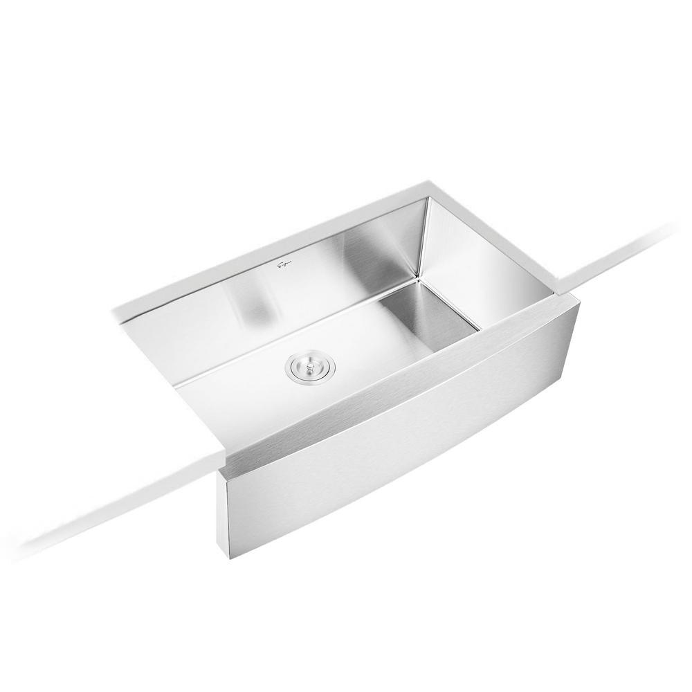 33 in. x 20 in. Stainless Steel Laundry/Utility Sink Handmade Apron Front Double Bowl with Basket Strainer - Super Arbor