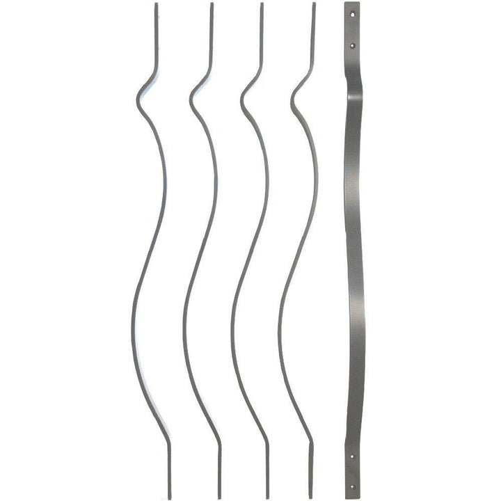 32-1/4 in. x 1 in. Charcoal Fine Textured Aluminum European Deck Railing Baluster (5-Pack) - Super Arbor
