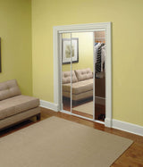 ReliaBilt 9500 Series Walden 48-in x 80-in White Mirror/Panel Mirrored Glass Prefinished Steel Sliding Door (Hardware Included)