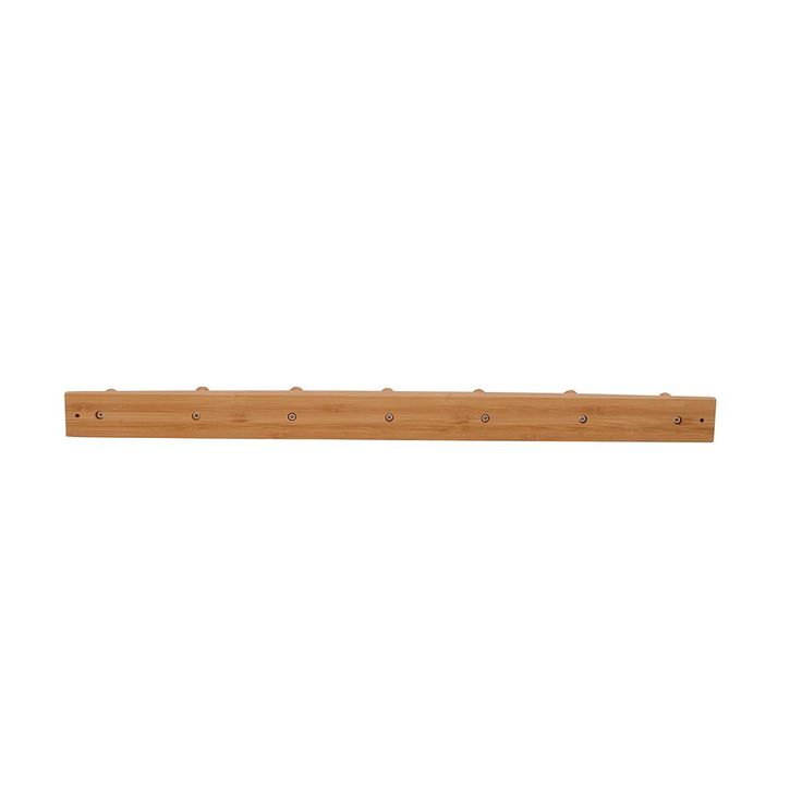 24 in. L Decorative Bamboo 7-Peg Wall Mount Wood Rack