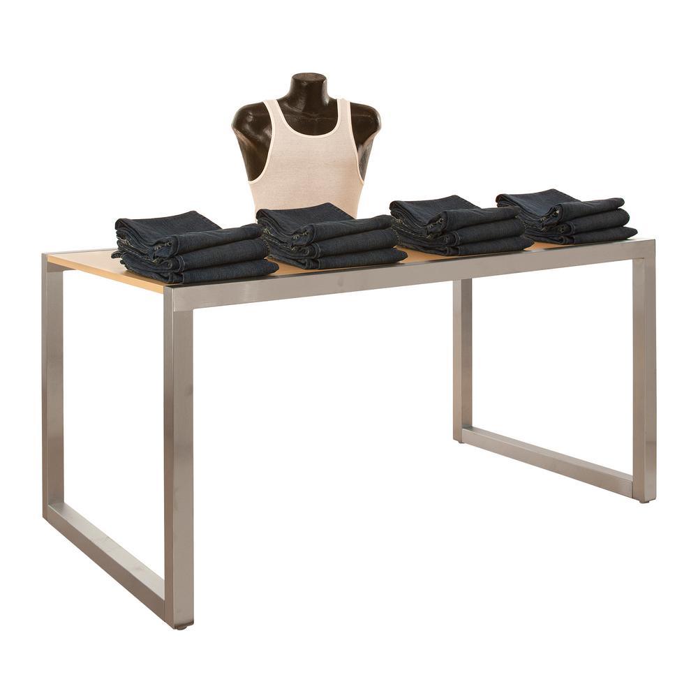 Alta Medium Satin Chrome Display Table Frame Only - Super Arbor