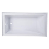 Aqua Eden Jenny 54 in. Acrylic Left-Hand Drain Rectangular Alcove Bathtub in White - Super Arbor