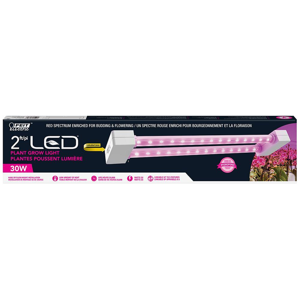 2 ft. 2-Light 30-Watt White LED Hydroponic Linkable Plant Grow Light (4-Pack) - Super Arbor