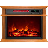 31 in. Freestanding Electric Fireplace Heater in Light Brown - Super Arbor