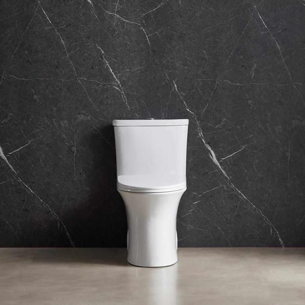 Dual-Flush 1.1 GPF/1.6 GPF Elongated One-Piece Toilet in White Soft Closing Seat High-Efficiency Water Sense - Super Arbor