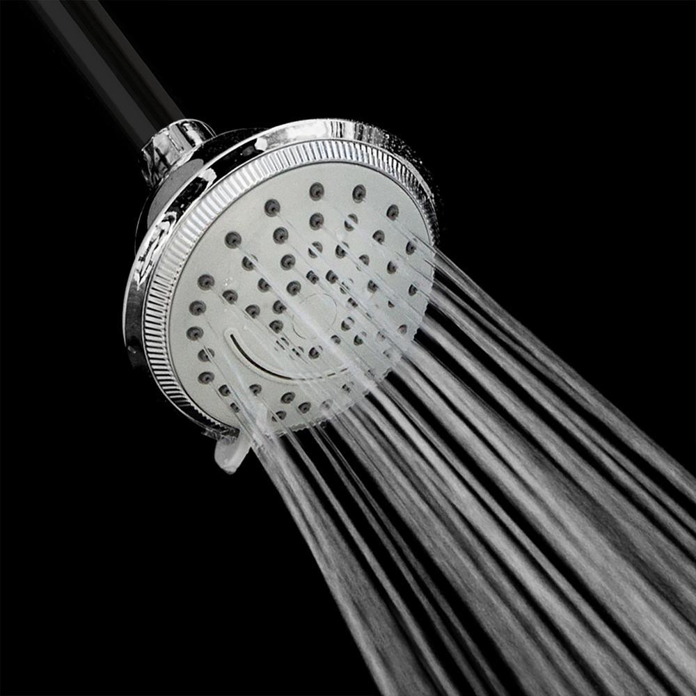 2-Spray 4 in. Single Wall Mount Fixed Waterfall Adjustable Shower Head in Chrome - Super Arbor