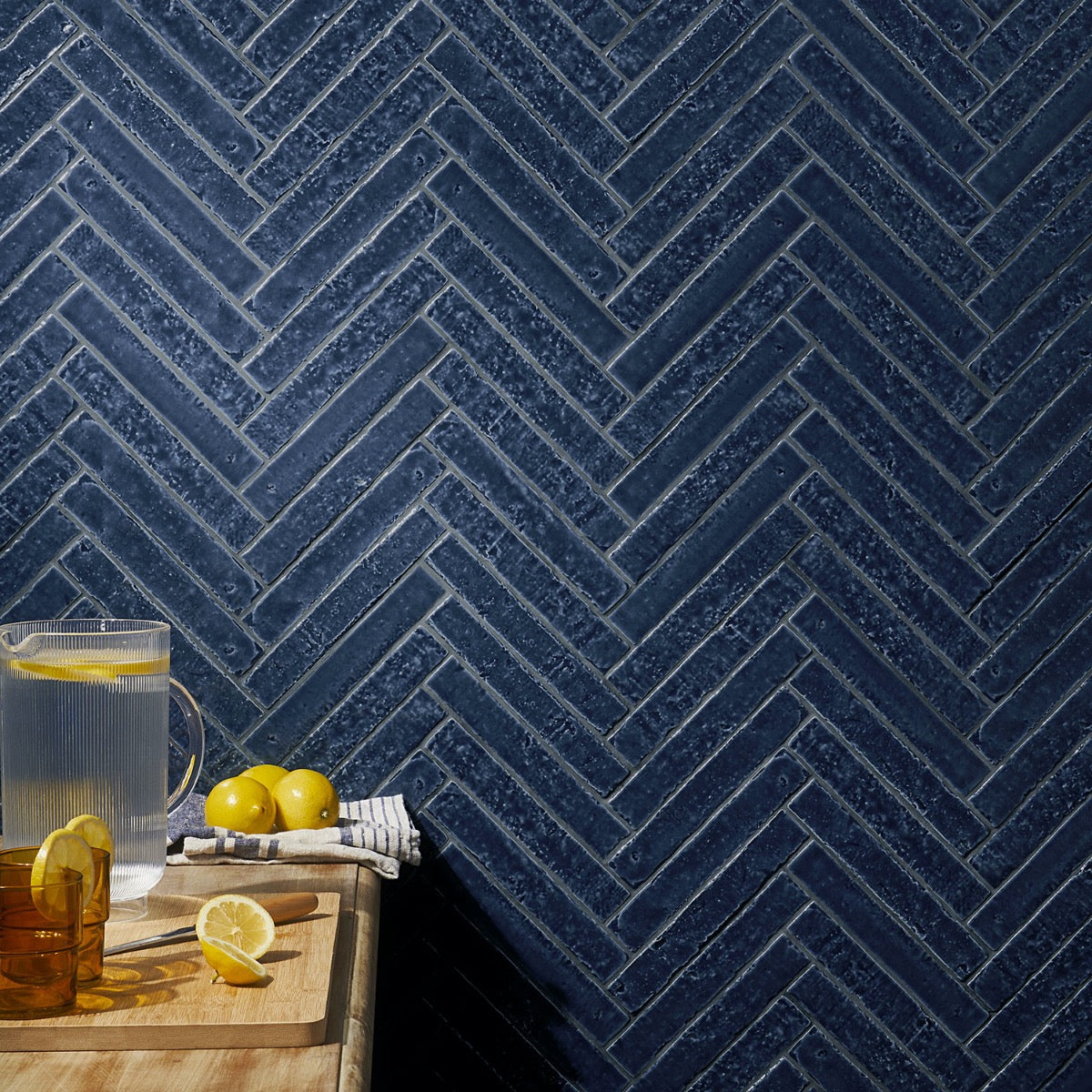 Lux Tile Wabi Sabi Marine Blue 1.5x9 Glossy Ceramic Tile